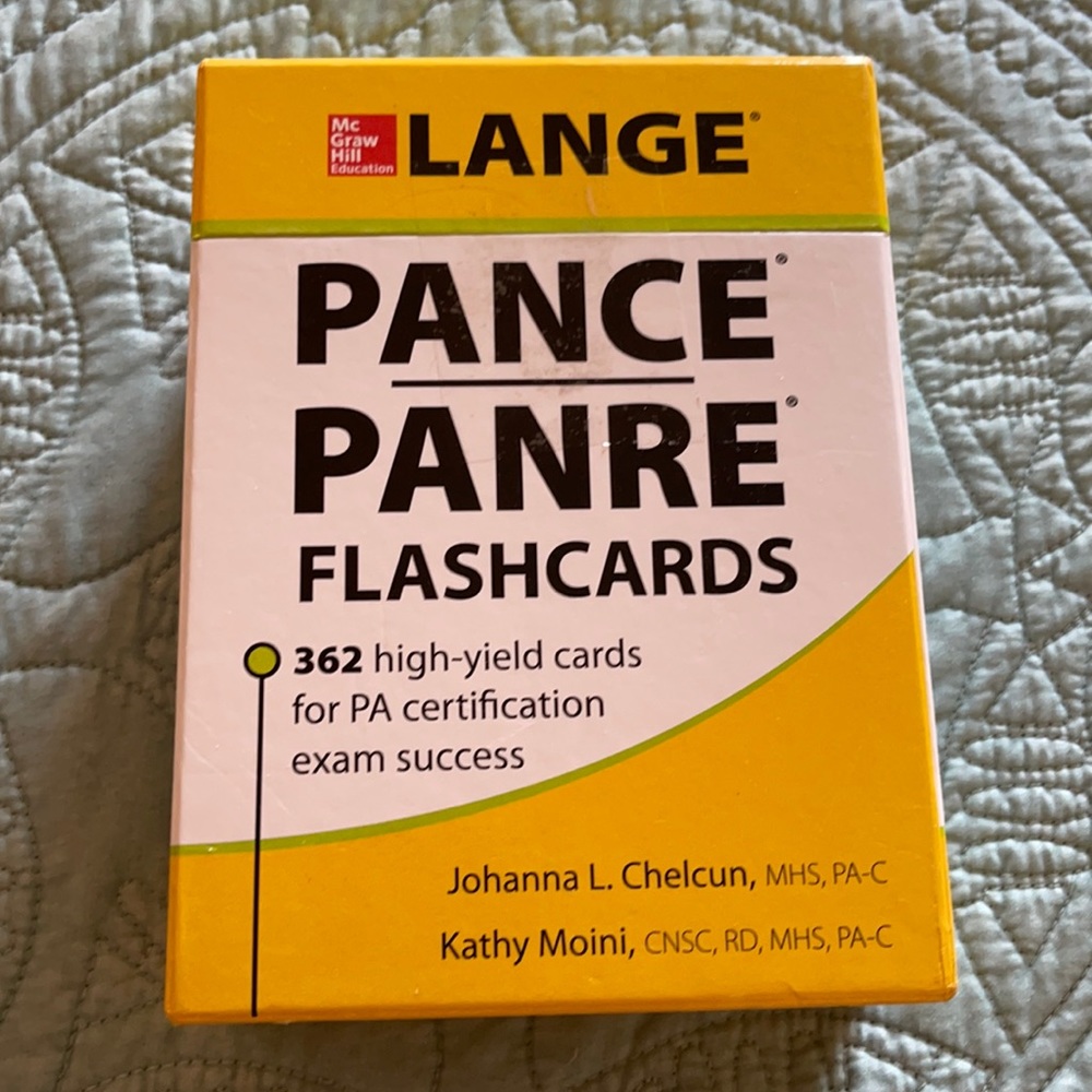 MCGRAW HILL LANGE PANCE PANRE FLASHCARDS